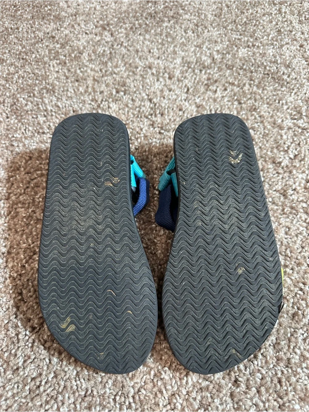 Kids Adjustable Sport Sandals in Blue, Teal and Neon Yellow